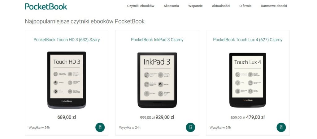 Czytniki PocketBook do kupienia na oficjalnej stronie producenta