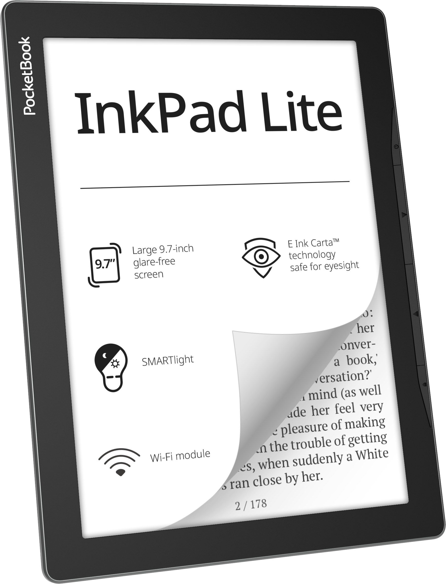 Instrukcja w języku polskim w formacie PDF do czytnika PocketBook Inkpad Lite.