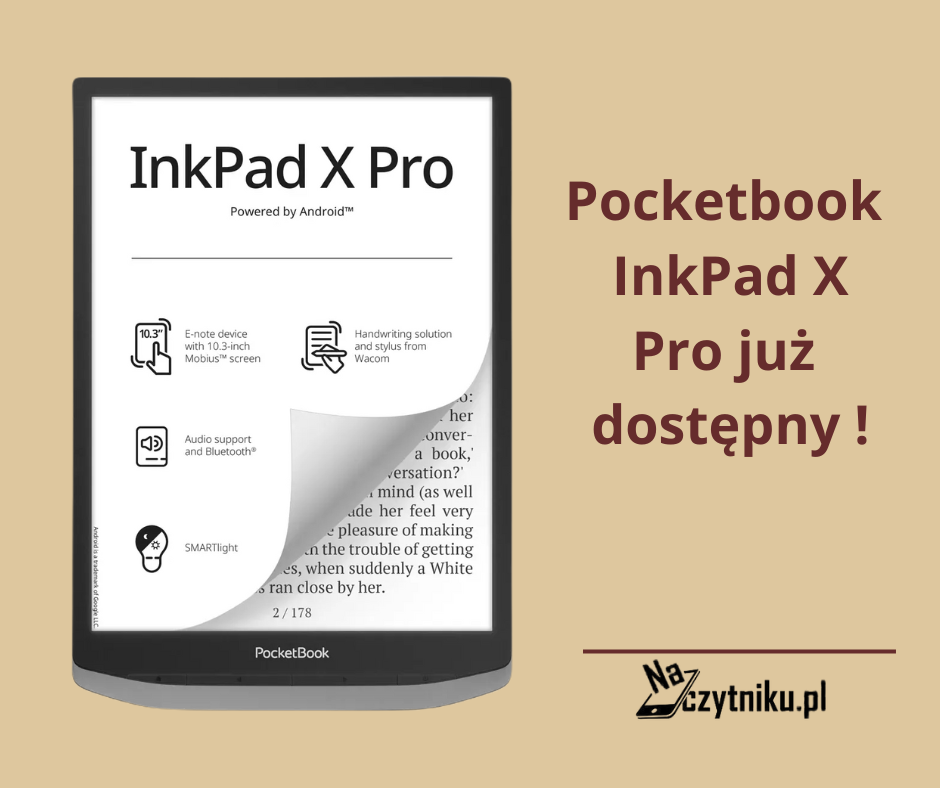 PocketBook InkPad X Pro is a 10.3 inch E Ink tablet with an