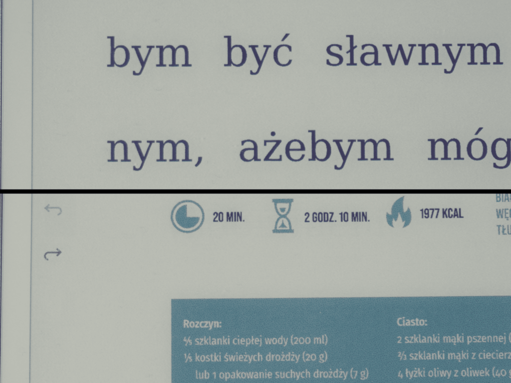 reMarkable Paper Pro - rozdzielczość tekstu czarno-białego i kolorowego