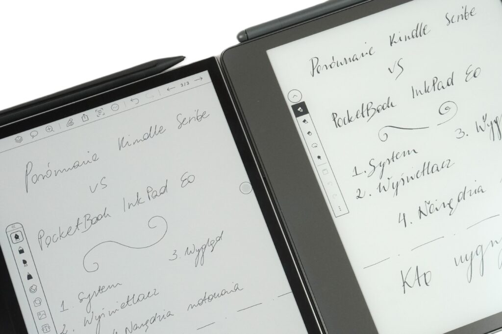 PocketBook InkPad Eo vs Kindle Scribe - funkcje notatek